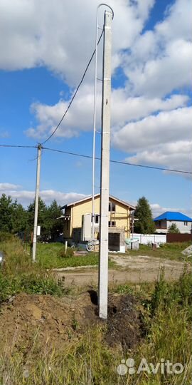 Установка столба под электричество