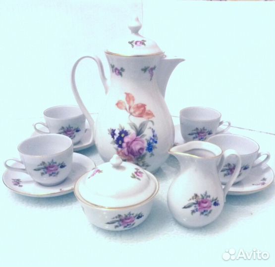 Фарфоровый сервиз кофейный Чехословакия