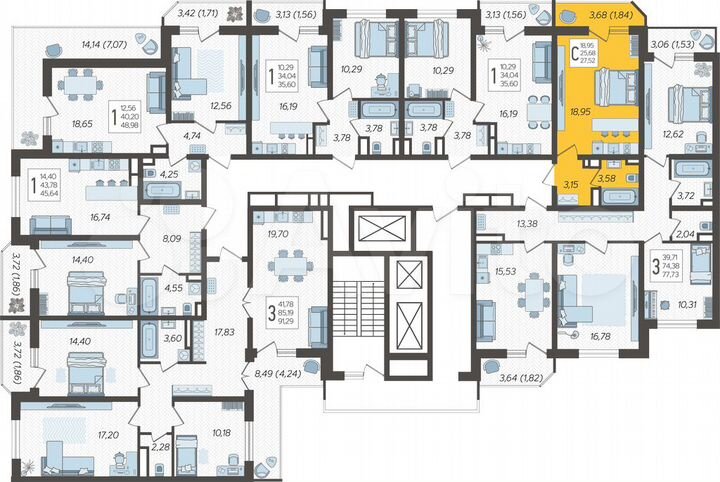 Квартира-студия, 27,5 м², 11/25 эт.