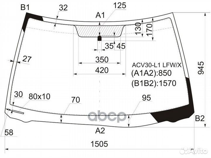 Стекло лобовое Toyota Camry (XV30) 01-06 / Camry
