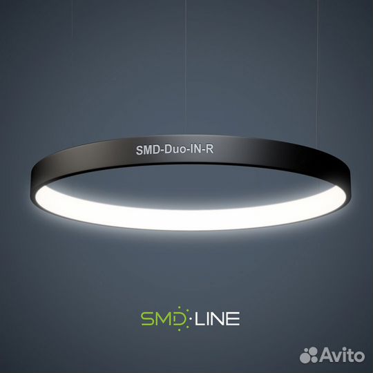 Светодиодная люстра свечением внутрь форма Кольцо