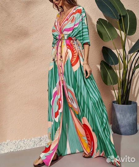 Пляжный халат кимоно