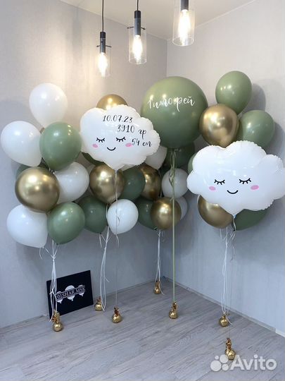 Воздушные шарики для выписки из роддома