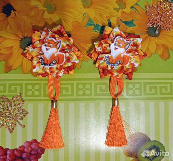 Осенние заколочки и бантики ручной работы