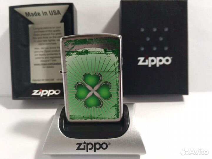 Зажигалка Zippo клевер удача оригинал новая Зиппо