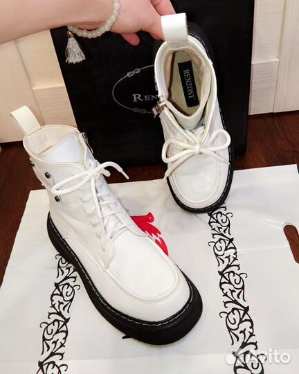 Ботинки Натуральная Кожа Высокие Зимние Italian