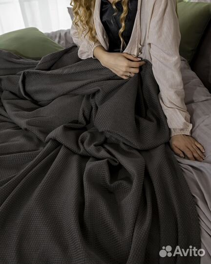 Покрывало-плед ламия эспрессо новое