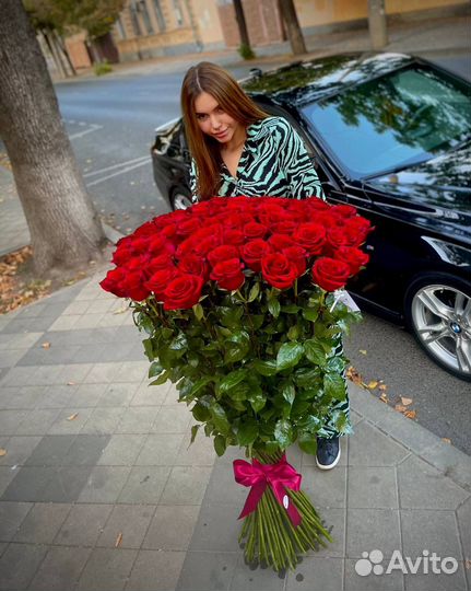 Цветы круглосуточно розы-гиганты