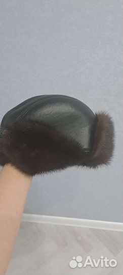 Норковая шапка мужская ушанка