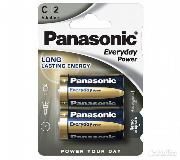 Батарейки Panasonic LR14EPS/2BP RU C щелочные Ever