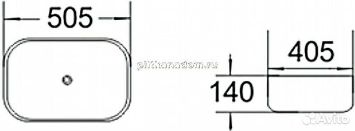 SantiLine SL-1046 Раковина керамическая накладная 50,5х40,5х14