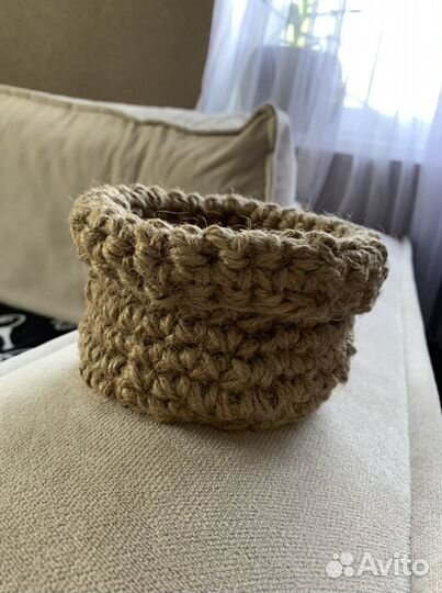 Кашпо из джута