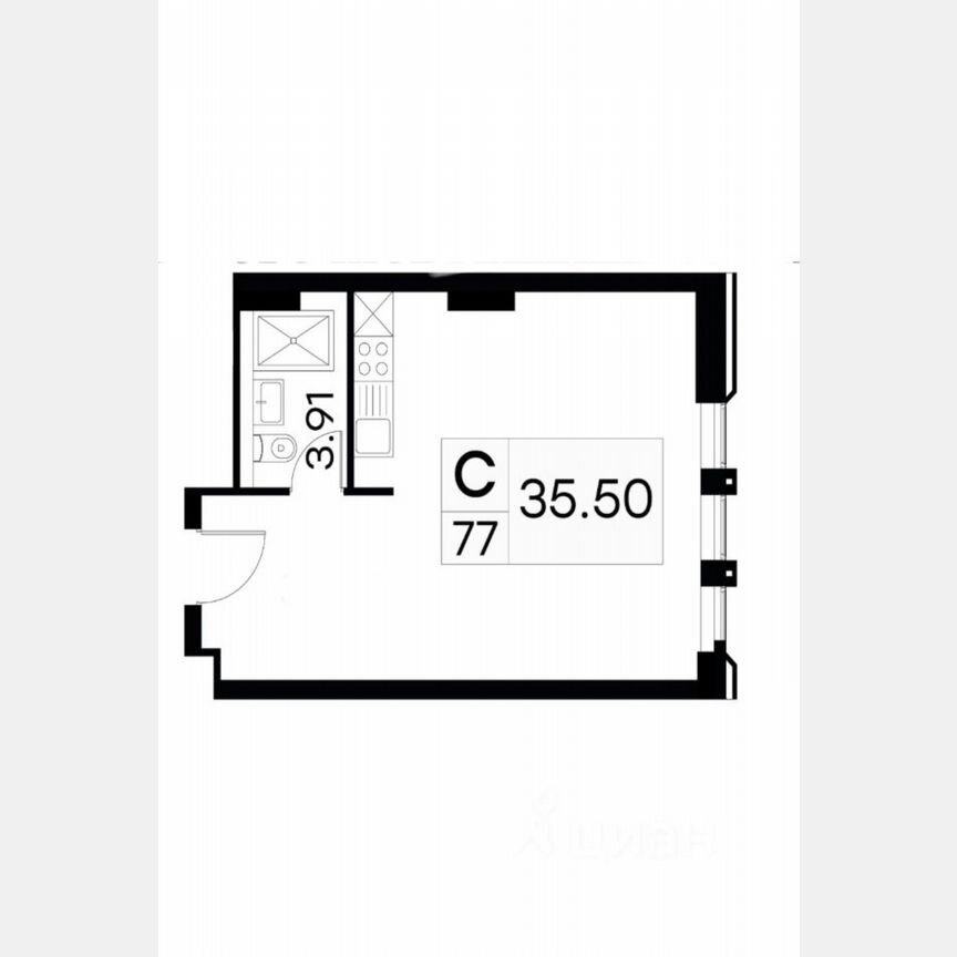 Апартаменты-студия, 35,5 м², 8/23 эт.