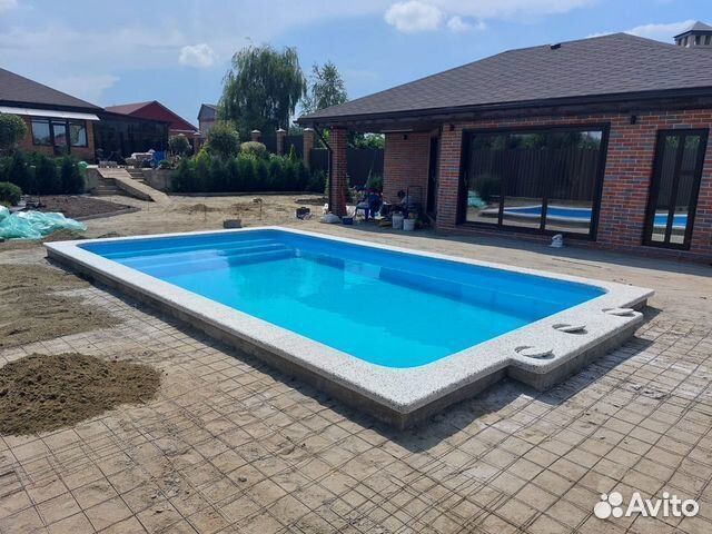 Бассейн 6x3 комплект комфорт с белой подсветкой