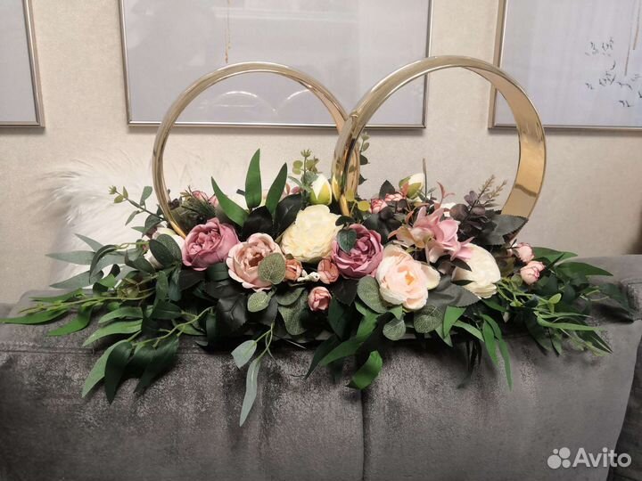 Свадебные кольца на машину