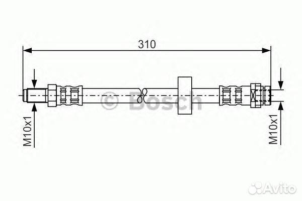 Шланг тормозной форд мондео 3 bosсh 1987476883