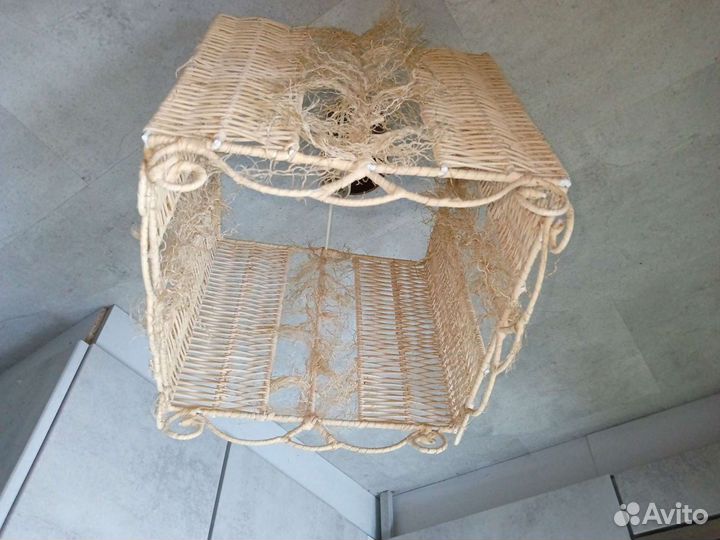 Светильник люстра джут лофт