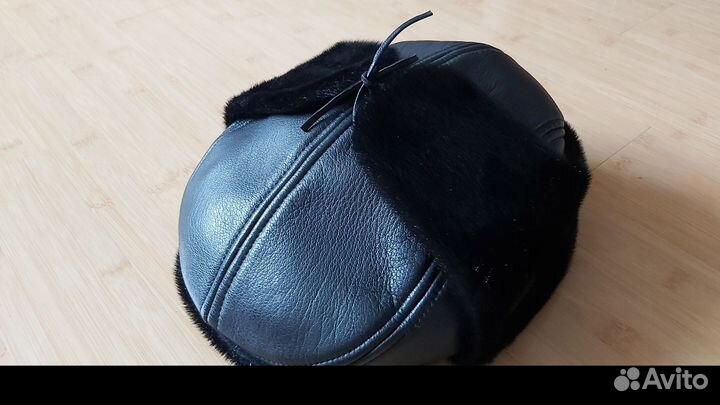 Кепка мужская кожа+мех