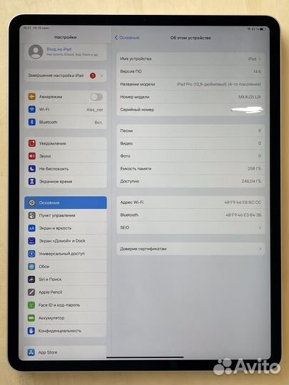 iPad pro 256gb 12.9 2020
