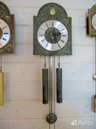 Винтажные старинные часы с гирьками и боем