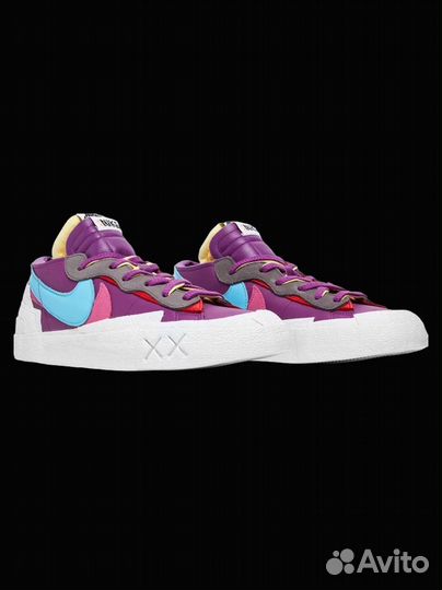 Кроссовки Nike Kaws x sacai x Blazer Low (Purple)