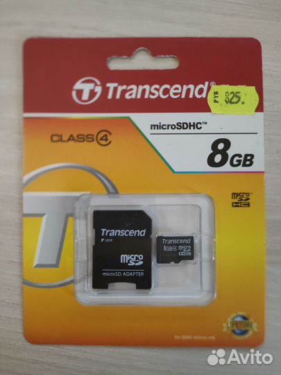 Карта памяти Transcend microsdhc 8GB Class4