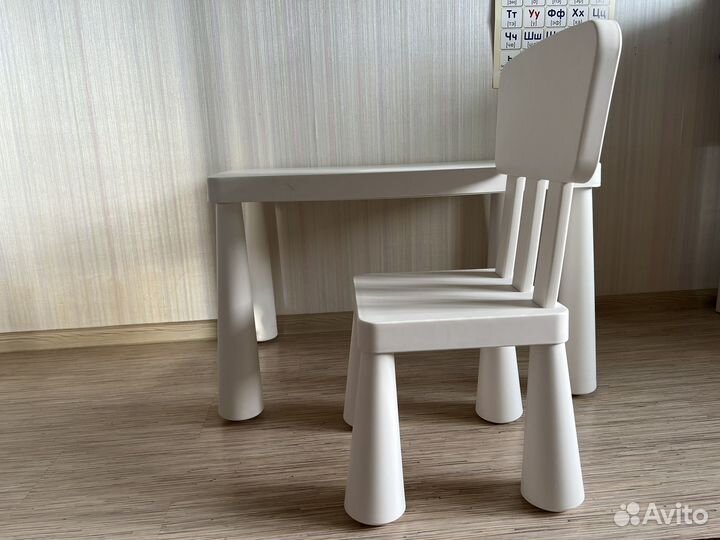 Детский стол и стул IKEA маммут