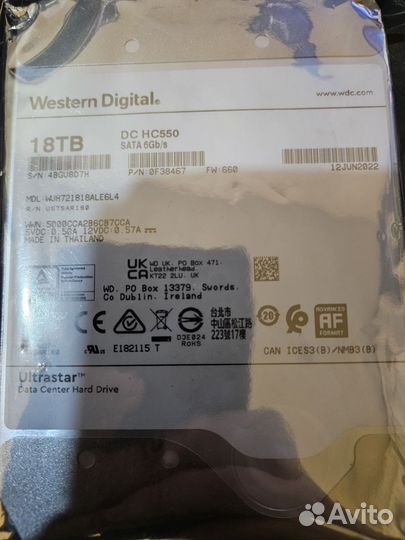 Western digital 18tb Ultrastar DC HC5