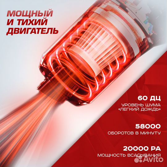 Пылесос для автомобиля проводной, мощный 20000 PA