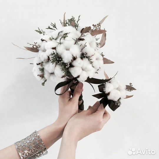 Натуральный хлопок сухоцвет