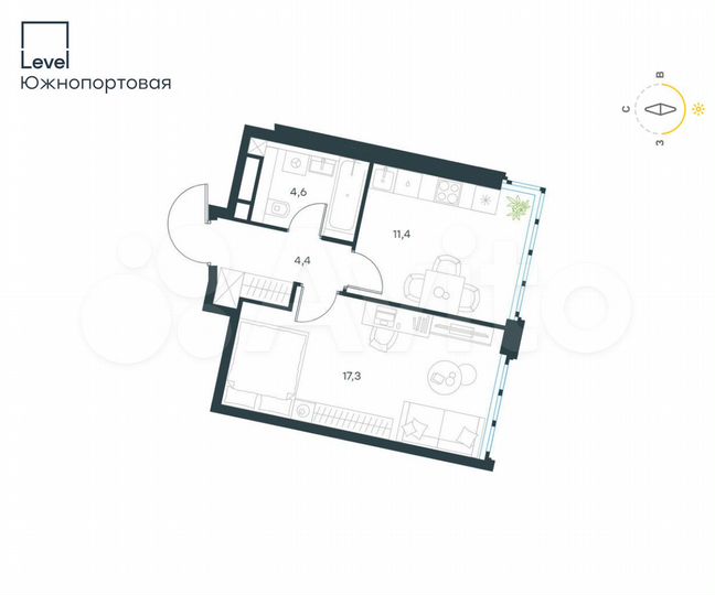 1-к. квартира, 37,7 м², 4/18 эт.
