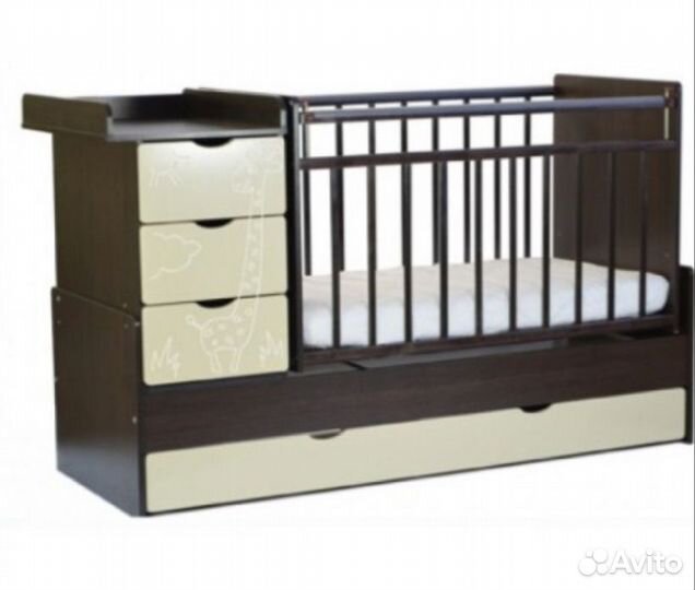 Детская кроватка трансформер с маятником