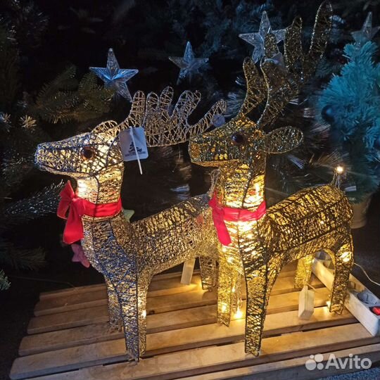 Новогодний олень фигура новогодняя