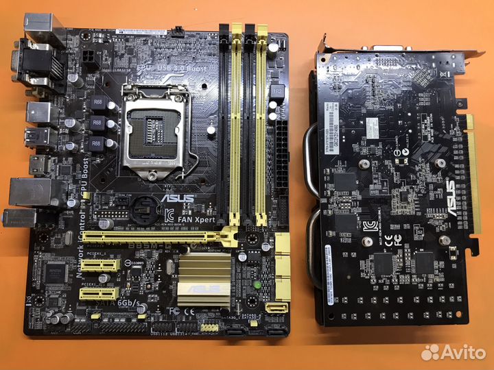 Материнская плата 1150 b85m-g / gtx 750ti