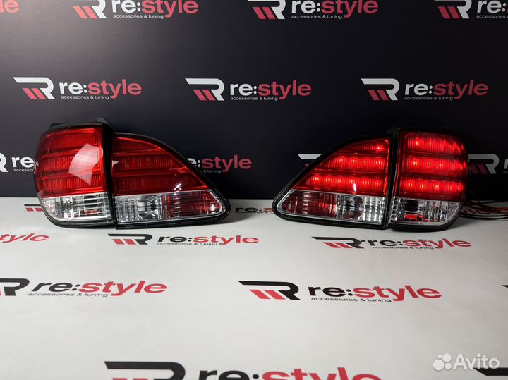 Стопы Lexus RX 300 LED Красно-белые