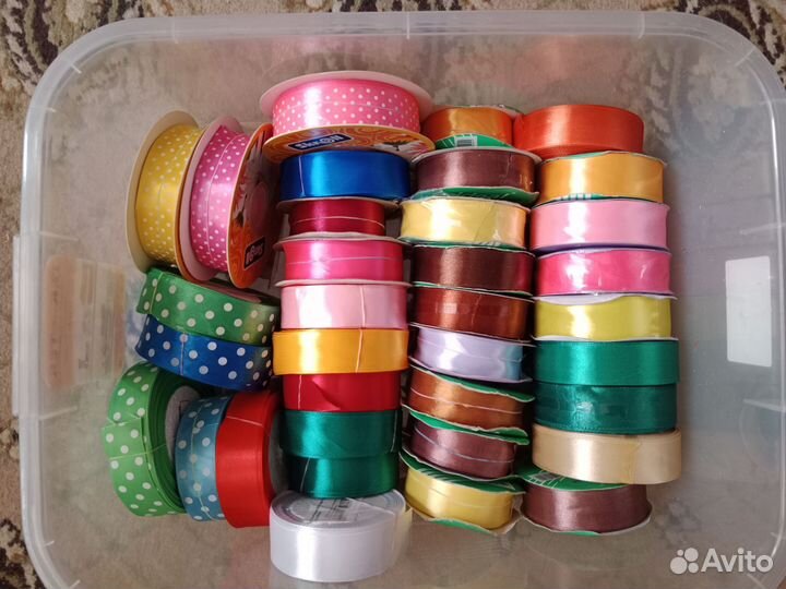 Лента атласная 25мм. Набор атласных лент