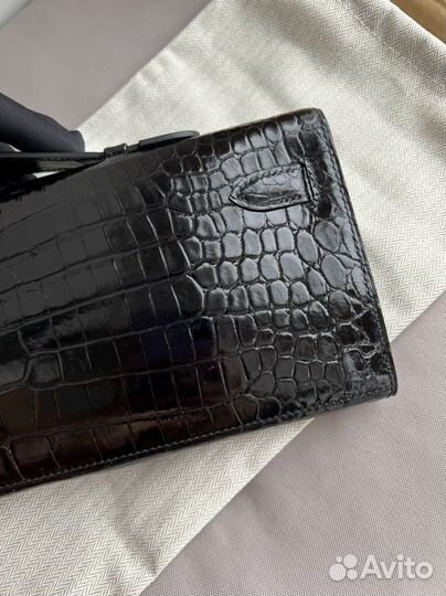 Сумка клатч Hermes Kelly cut croco porosus