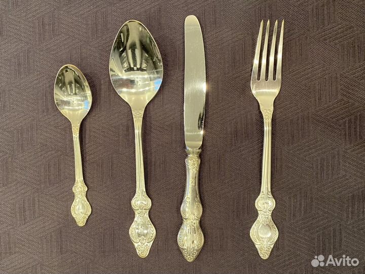 Столовые приборы на 6 персон посеребрение мельхиор