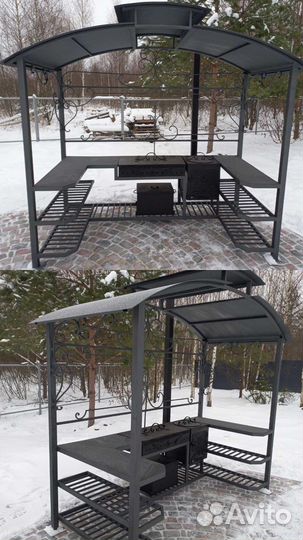 Мангал с крышей. Мангальный комплекс. Мангал