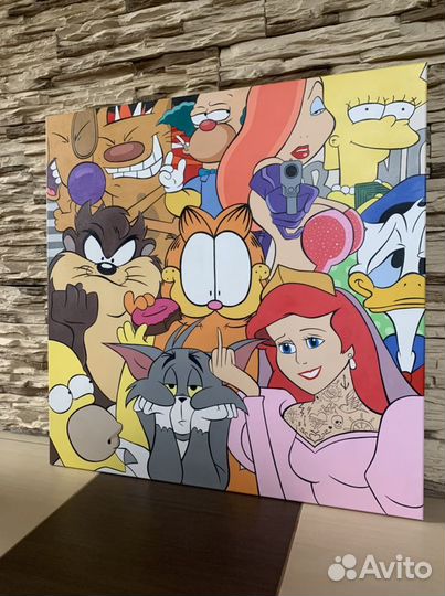 Картина Disney. Холст. 80х80. Поп-арт