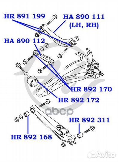 Сайлентблок верхнего поперечного рычага задней