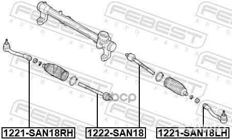 Наконечник рулевой левый 1221-SAN18LH 1221-SAN18LH