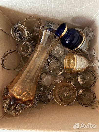 Посуда СССР хрусталь тарелки вазы бокалы стопки