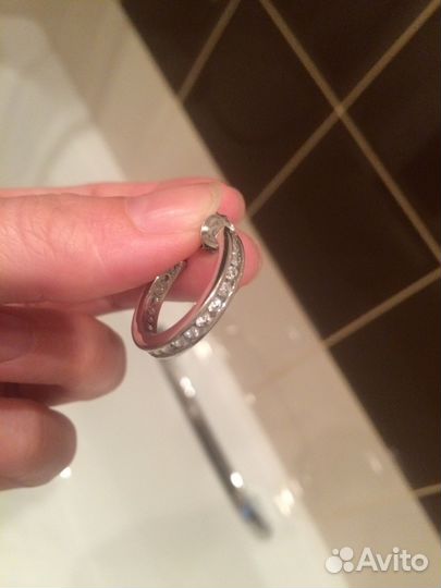 Серьги-кольца, серебро