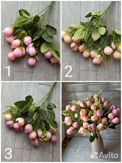 Цветы искусственные, розы, ранункулюсы