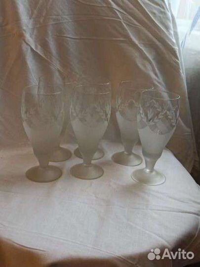 Стаканы, рюмки, фужеры,бокалы по 6 шт