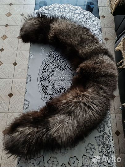 Меховой воротник чернобурка