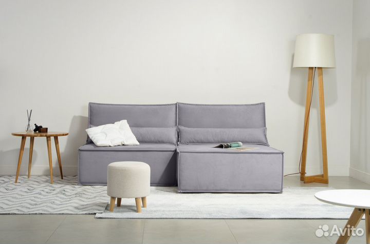 Диван угловой Стаус Velvet Silver