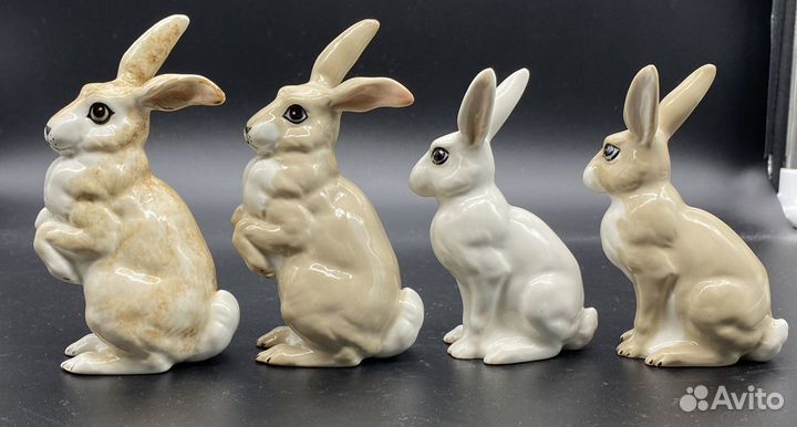 Фарфоровые зайцы (кролики). Коллекция. 10/12 см
