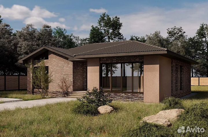 Готовый проект одноэтажного дома 124 кв.м / R-34